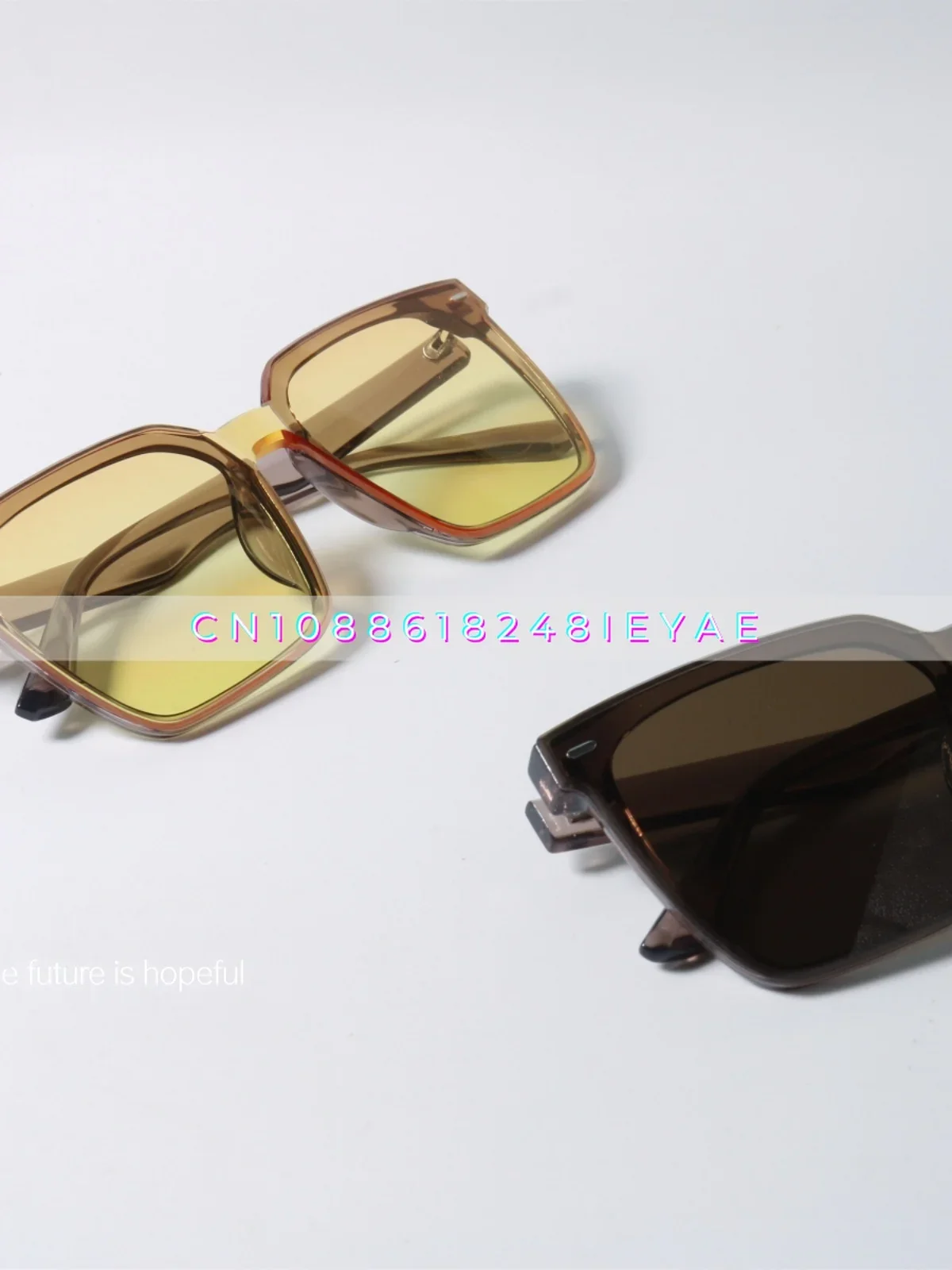 Niche Square Large Frame Sunset Sunglasses Uv400 Anti-ultraviolet One-piece Tide Sunglasses