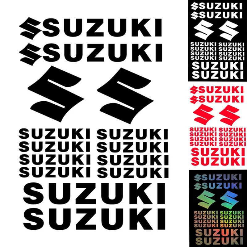 

Motorcycle Decorative Sticker for Suzuki English Letter Logo Waterproof Reflective Decal Tank Logo Set Helmet Emblem Vinyl Kit