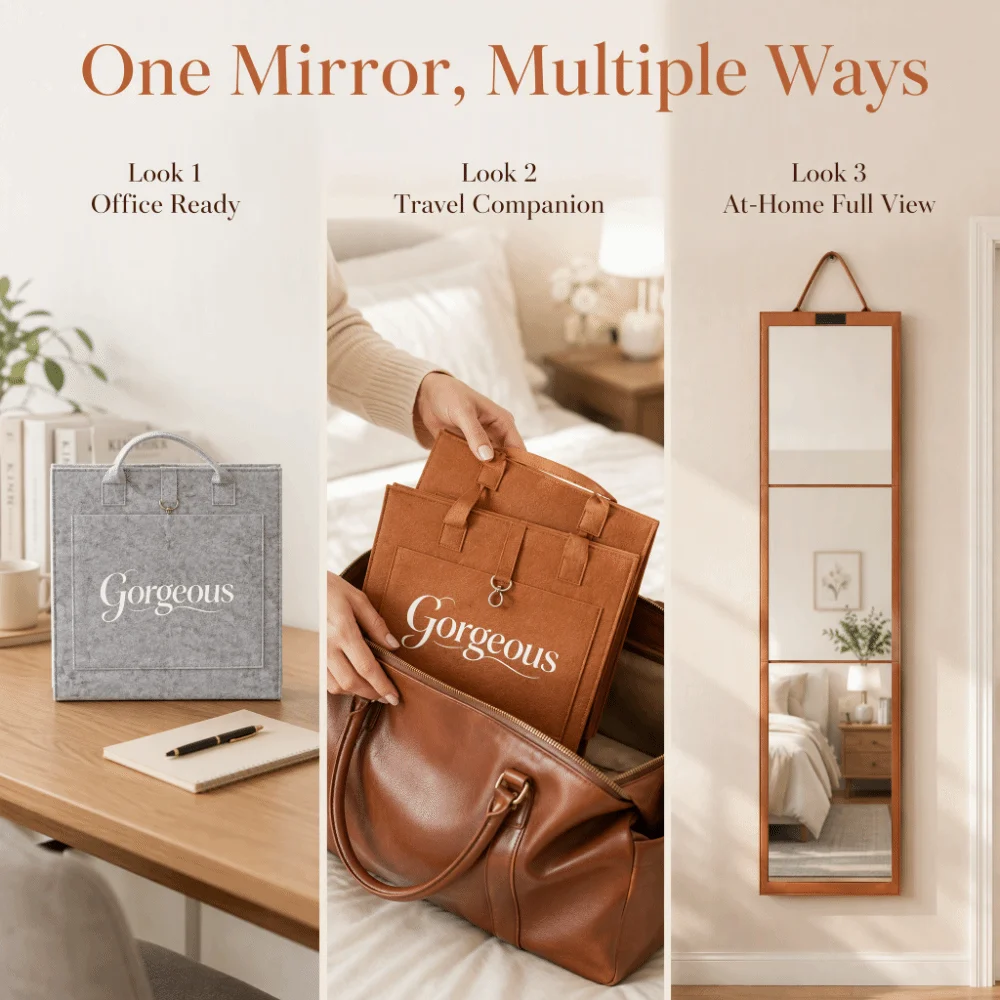 Multifunctional Foldable Full-Length Mirror Can Be Flat Can Be Stand Clear Color Restoration Portable Folding Full-Length Mirror