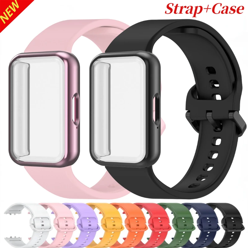 Silicone Strap+Case Kit For Samsung Galaxy Fit 3 Band Bracelet Wristband For Samsung Galaxy Fit 3 Protective Shell Accessories