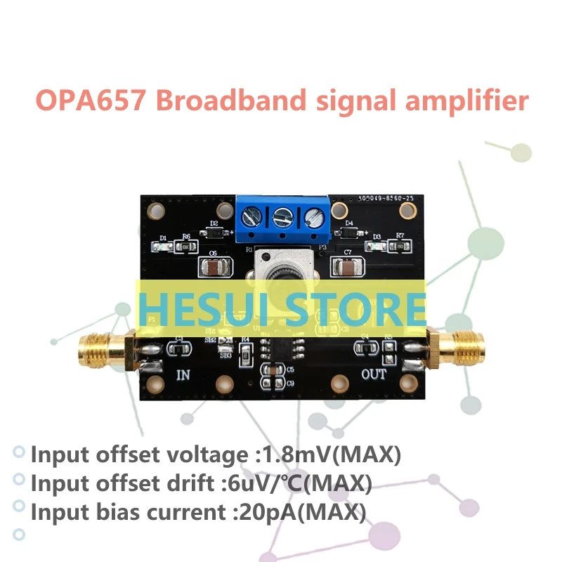 OPA657 High Speed broadband operational amplifier module Low bias current low noise 1.6GHz bandwidth