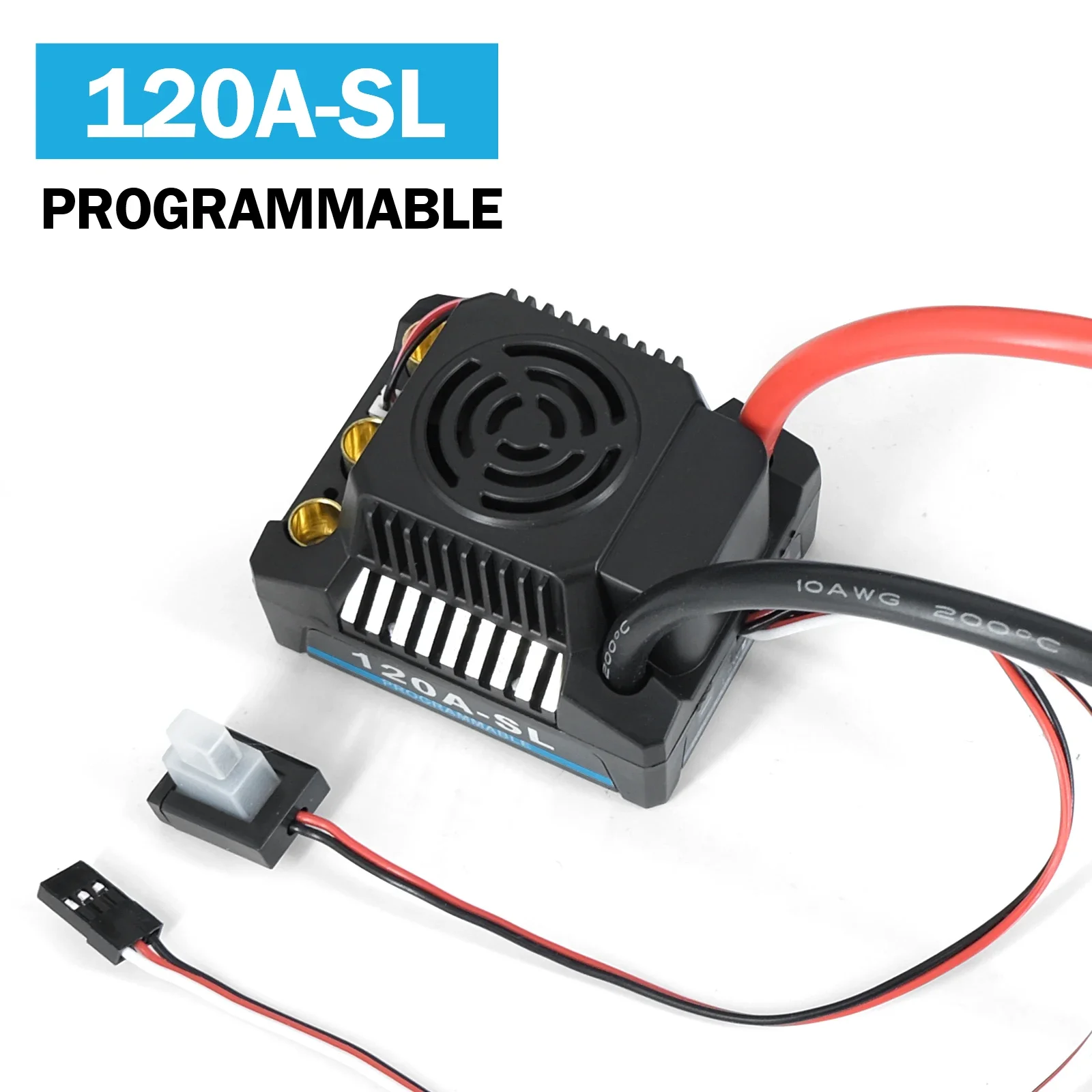 RoRuSPlatinum 1 150A 20A 2-4S Waterproof Burshless ESC With 5.8V-6.1V/3A BEC For 1/10 1/12 1/14 RC Car Truck Model Toys