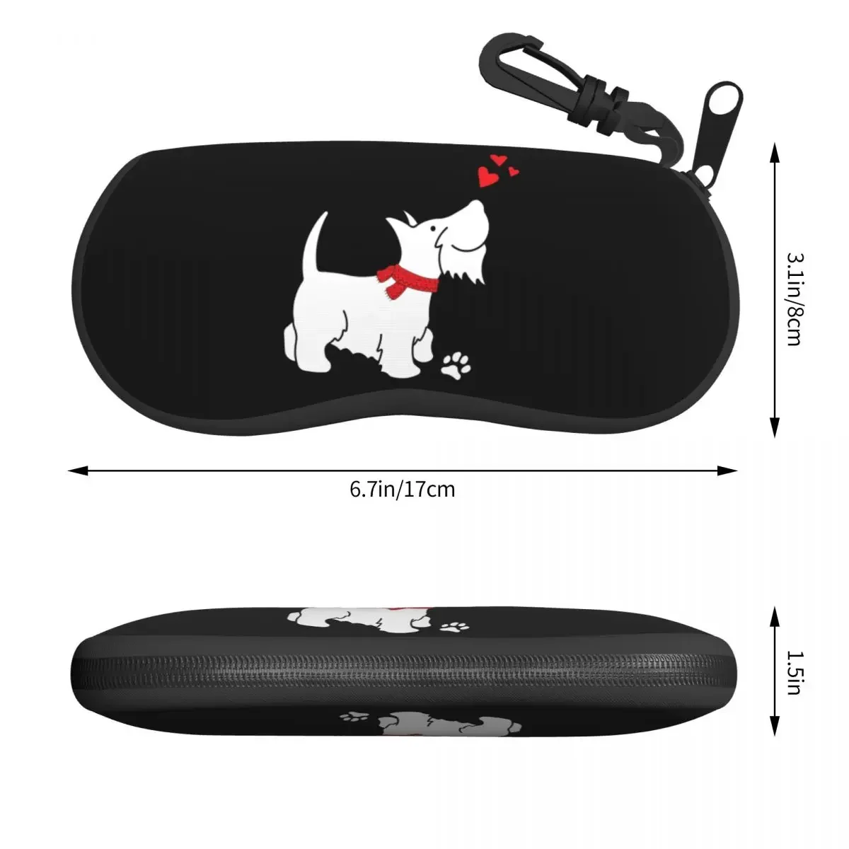 Custom Scottish Terrier Love Shell Glasses Case Unisex Fashion Scottie Dog Eyeglasses Case Sunglasses Protector Box