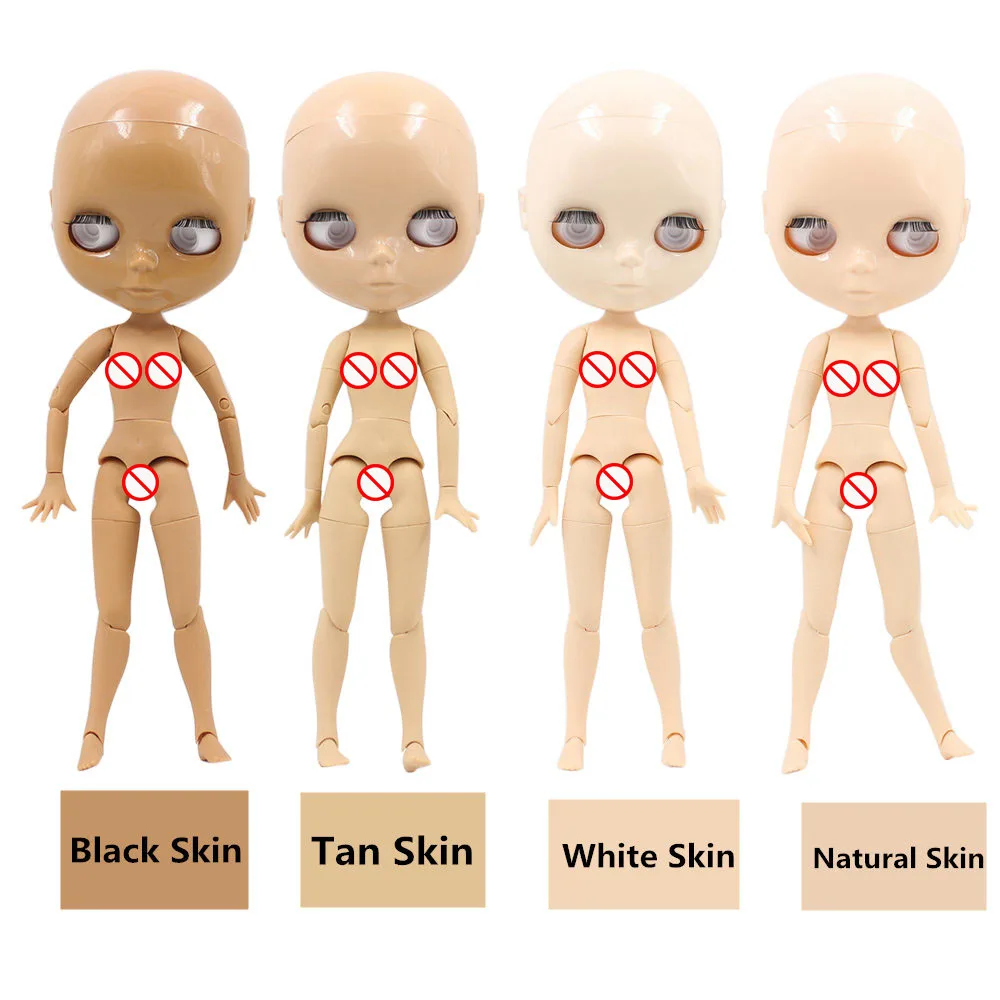 

blyth doll for nude and joint body without hairs dedicate for customize Blyth 5 color skin for factory no make up no eyechips