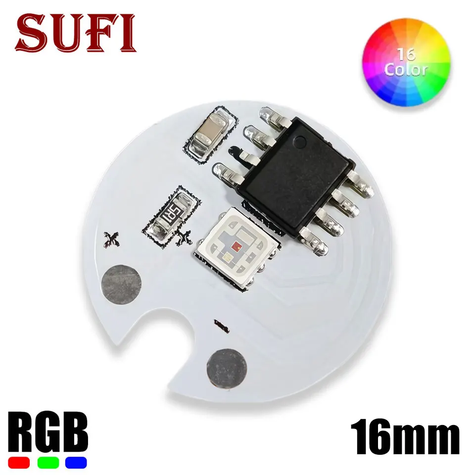 

Плата светодиодных RGB-ламп DC5V с градиентной подсветкой, 16 мм, для внутреннего освещения, RGB-чипы COB