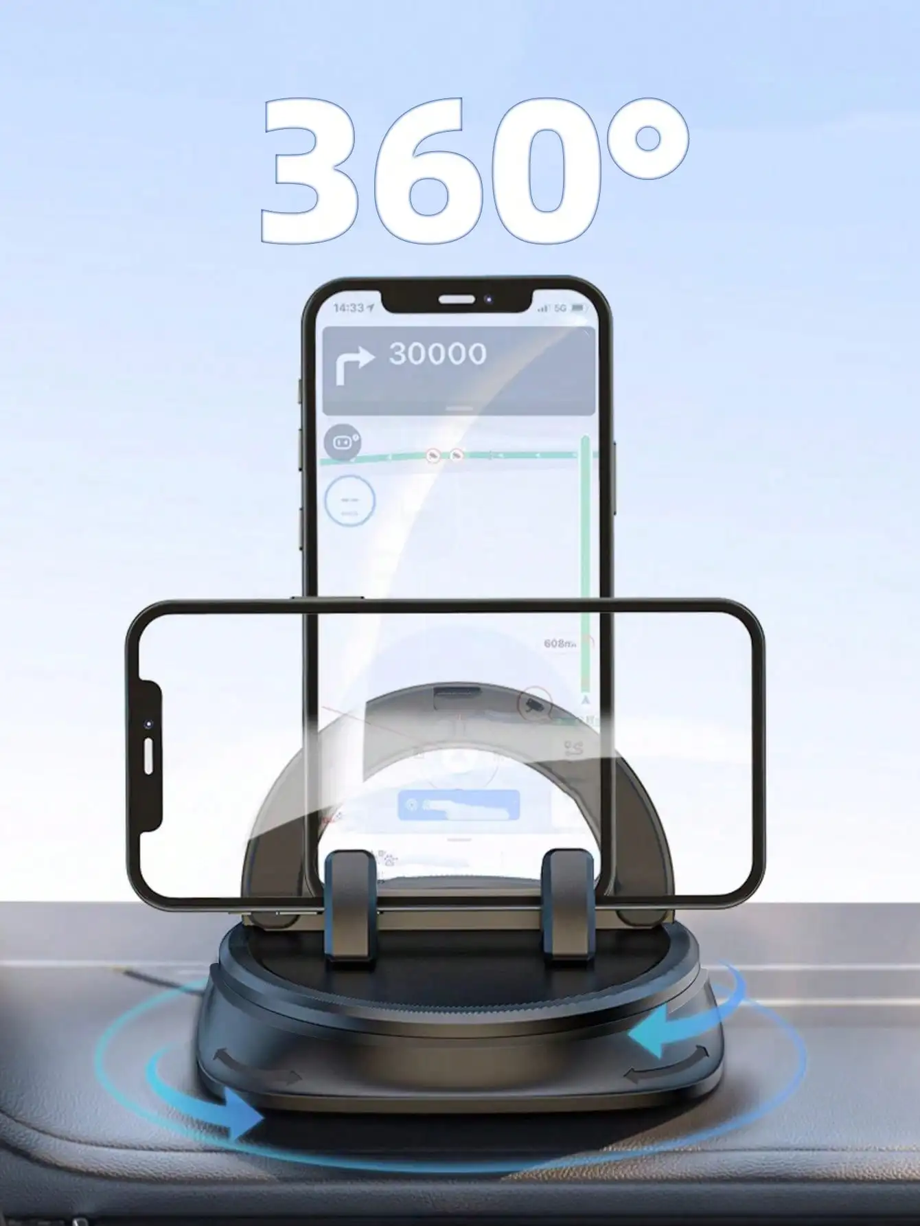 Rotatable Navigation Bracket Car Phone Holder, Rotating Bracket, High-Grade Anti- Mat, Universal For Car Dashboard