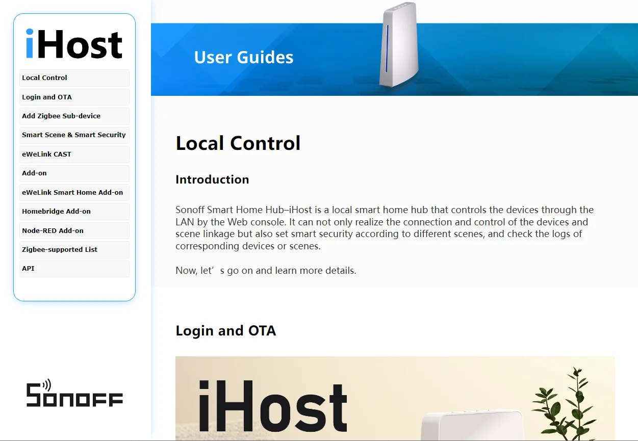 SONOFF iHost Smart Home AIBridge 2GB/4GB Zigbee Hub Private Local Server Alexa Voice Work With Wi-Fi LAN devices Open API