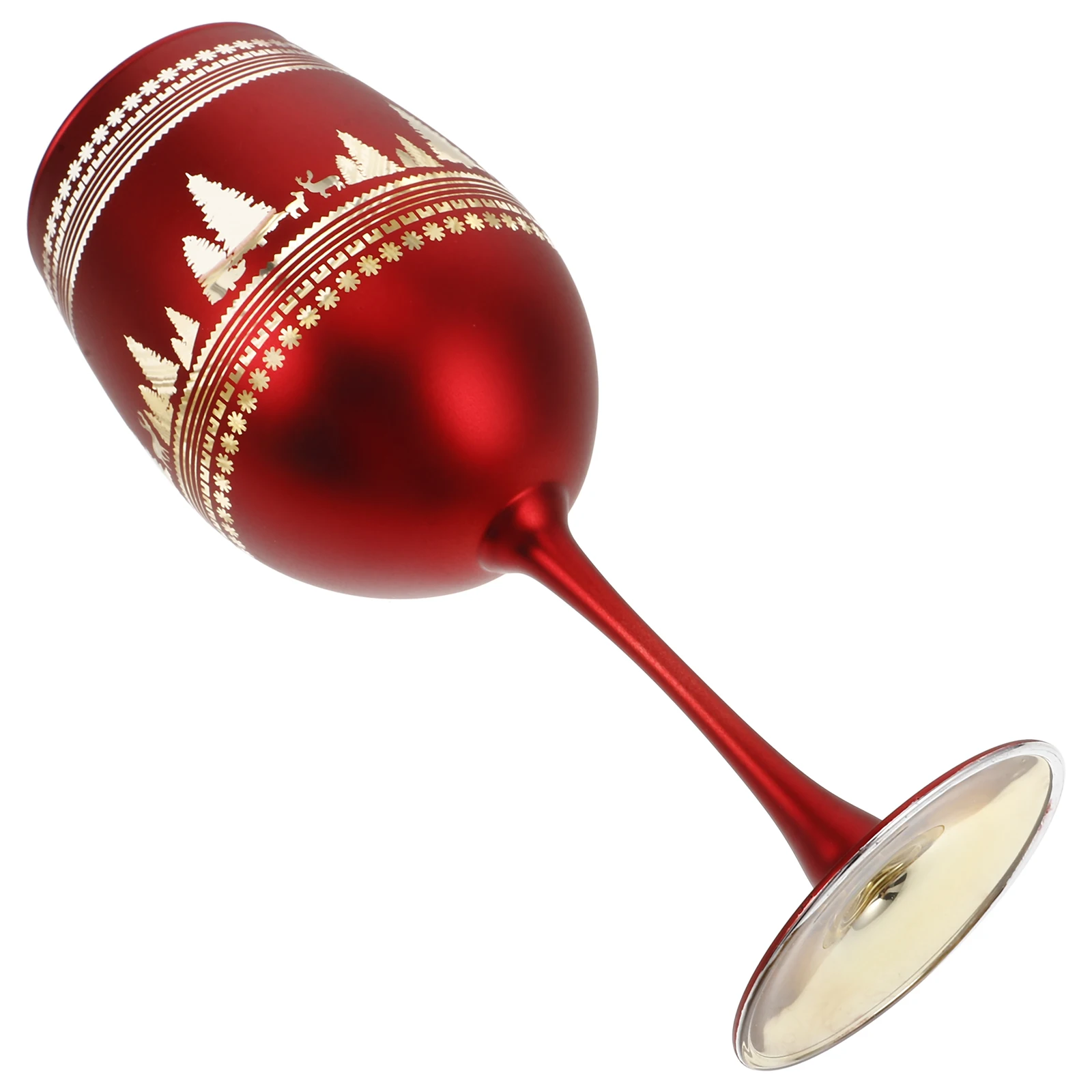 

Christmas Red Glasses Glass Stem for Tasting Parties Xmas Winter Glass Cup Tree Colored Goblets Winter