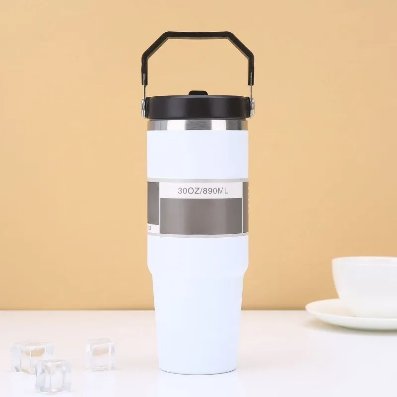 New (Black, 30oz) Stainless Steel Vacuum Insulated Sports Water Bottle - Keeps Drinks Hot