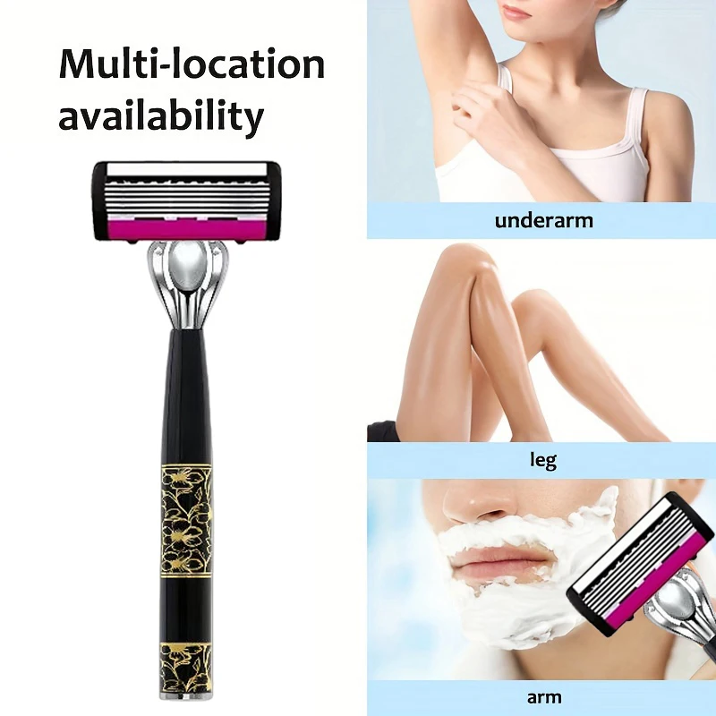 6-layer الرجال الحلاقة قوة الحلاقة ماكينة حلاقة الذكور الوجه اللحية الشعر المتقلب 6 طبقة شفرات استبدال عبوات #3