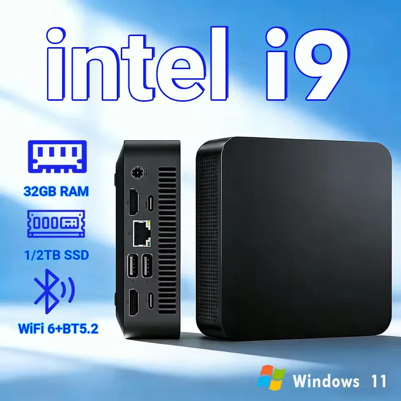 MINI PC Windows 11 Pro Core I9 10980HK 32GB RAM 1TB 2TB SSD WIFI 6 BT5.2 4K HD MINI Gaming Office Study Pc With 3 Years Warranty