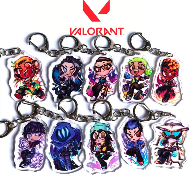 Juego VALORANT Killjoy Cypher Sova Omen Raze Gekko llavero de Cosplay llavero acrílico Kawaii llavero bolsa adorno decoración Prop