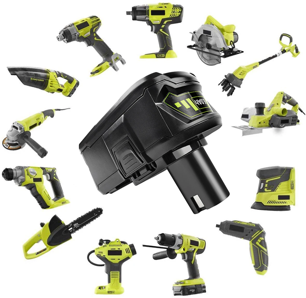 Li-ion for Ryobi ONE+ P102 P103 P107 P109 P104 P105 Batteries+P117 Charger 18V Lithium ion Battery Compatible with Cordless Tool