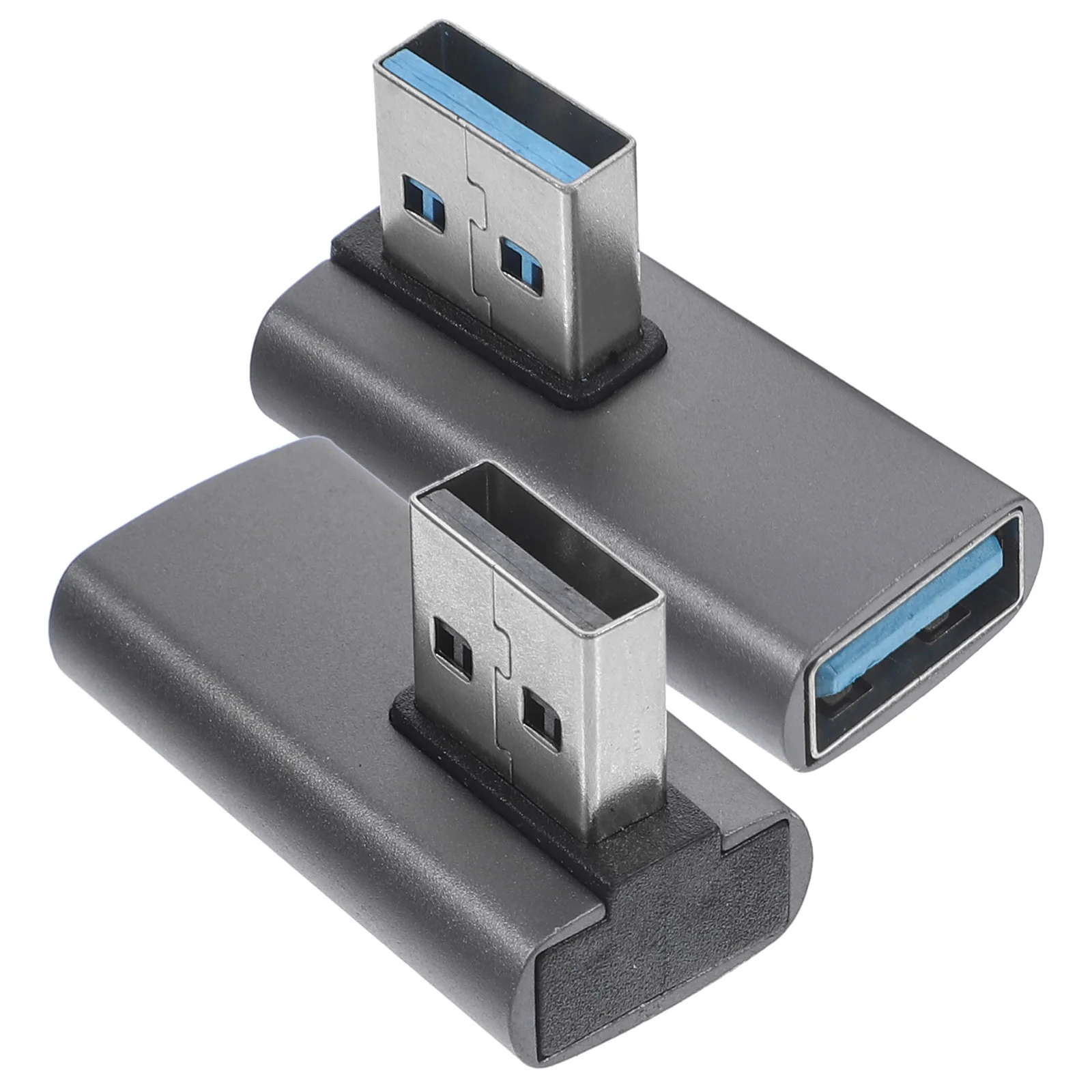 

2 Pcs Female Usb30 to 90 Degree Right Angle Left and Elbow Extension up down Bend Adapter 2pcs Cable Aluminum Alloy