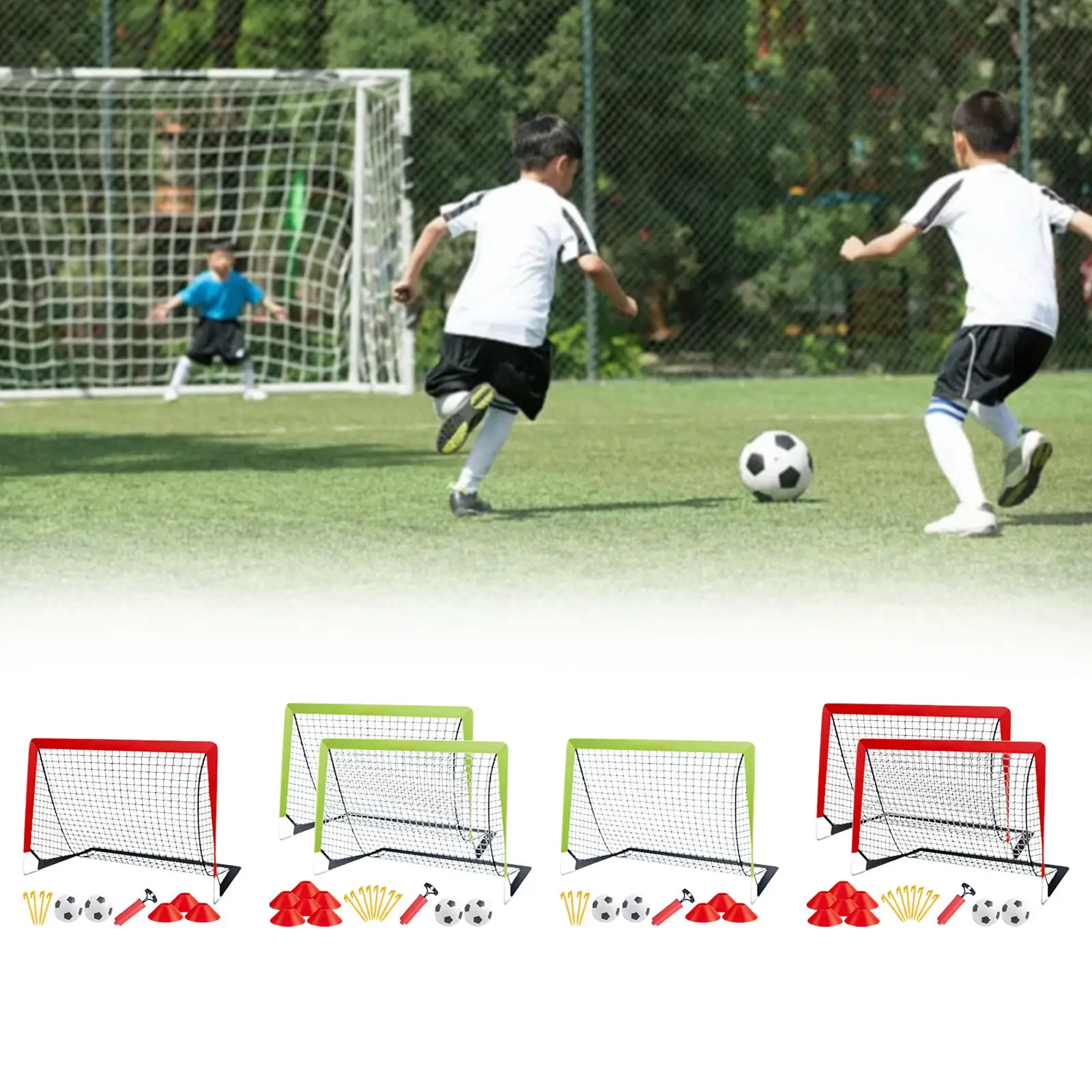 Kids Soccer Goals with Ball, Lightweight, Foldable Portable Soccer Nets, Outdoor Game Toy for Outdoor Yard Toys