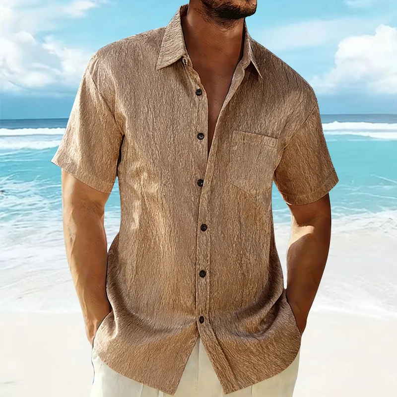 

Men's Summer Party Shirt Shiny Surface Performance with Turn-down Collar Short Sleeve Tops Tees for Club Disco Stage Show Shirt