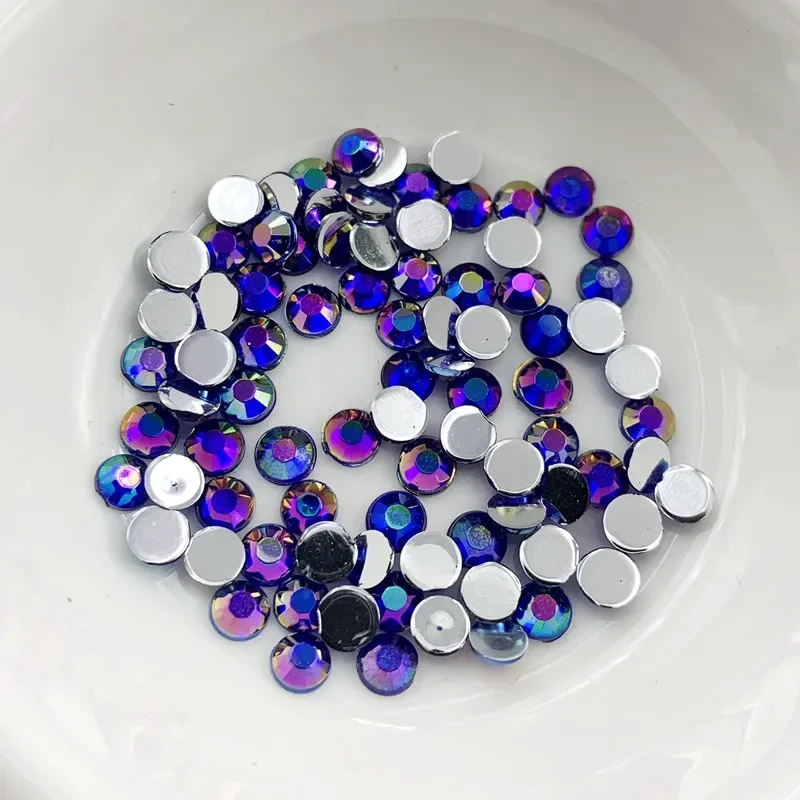400 pz 4mm Flatback Acrilico AB Rotondo di Cristallo Strass Cabochon Parte Posteriore Piana Per La Decorazione di Nozze FAI DA TE-E72