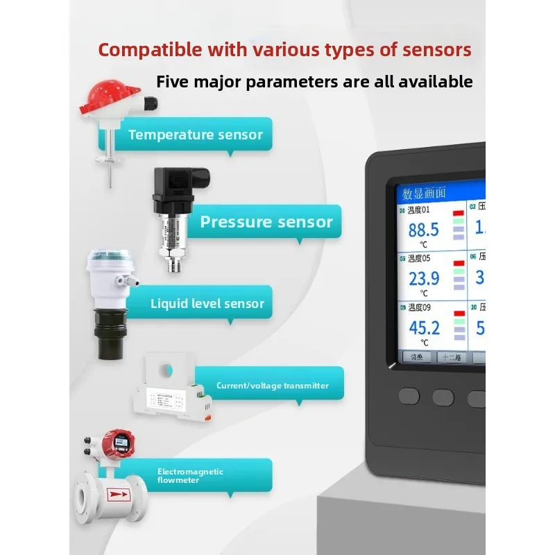 Paperless recorder industrial-grade multi-channel temperature inspector current voltage pressure monitoring data curve