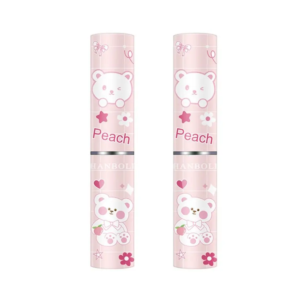 Lápiz labial hidratante de larga duración para mujer, cosmético de labios hidratante, taza antiadherente, sabor a melocotón y fresa Natural, brillo de labios