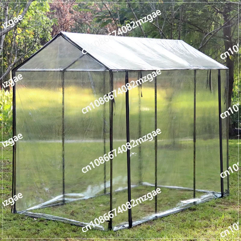 

Plastic-coated iron pipe bracket, sunshade and insect-proof balcony, tower-type greenhouse, succulent flowers and plants