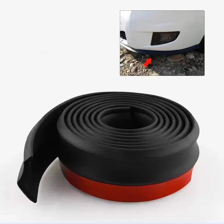 

Car Front Bumper Lip Splitter Spoiler Rubber Skirt Protector Body Trim Bumper Lip Strip Car Side Skirt Universal Rubber Strip