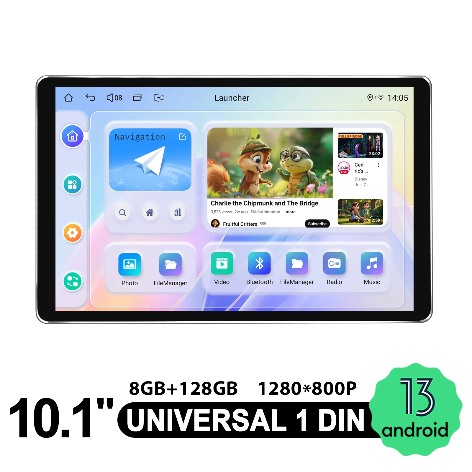 JOYING 10.1 Inch Universal Android Car Stereo Radio Multimedia Player Single Din Head Unit Car play Android Auto Wireless