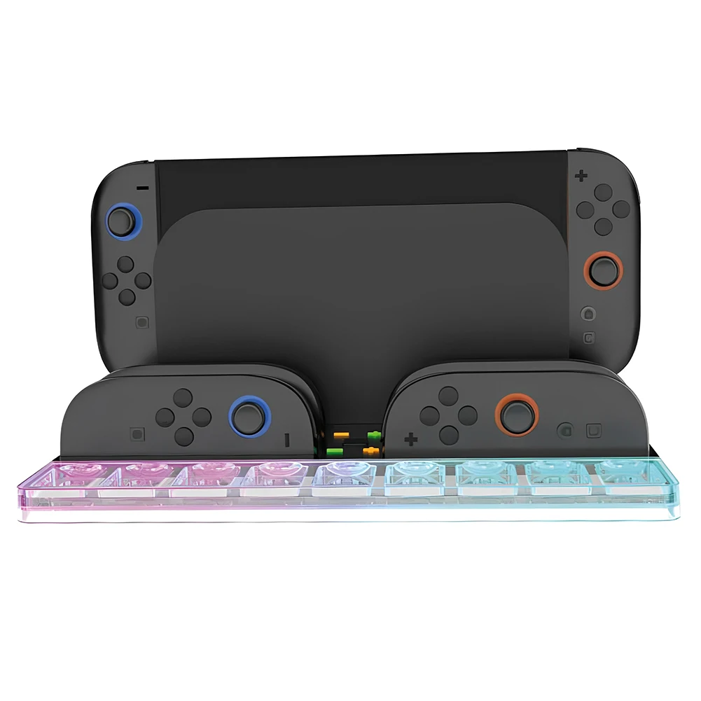 محطة حامل الشاحن للتبديل 2 لوحدة تحكم Joycon وحدة التحكم في الألعاب حامل التبريد محطة شحن شحن ما يصل إلى 4 وحدات تحكم