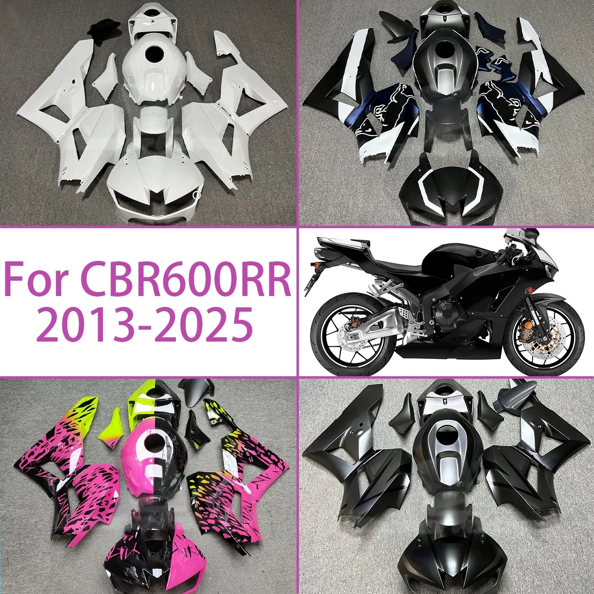 Custom Paint Scheme Carbon Fiber Effect  For 2013-2025 Honda CBR600RR Motorcycle Fairing Kit 13-25 CBR 600RR Plastic Fairings