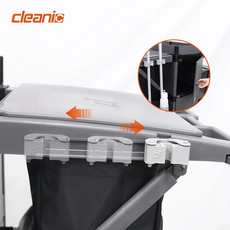 Carrello per la pulizia del villaggio in plastica 2025Hotel Carrello per la pulizia commerciale Carrello per la pulizia delle pulizie Carrello di servizio su ruote