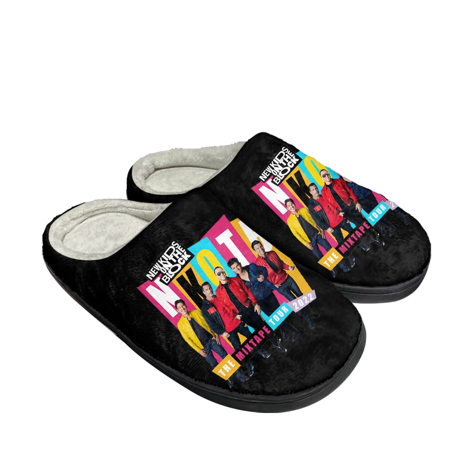 

New Kids on The Block Band Home Cotton Slippers Mens Womens Plush Bedroom Keep Warm Shoes Thermal Indoor Slipper Custom Shoe