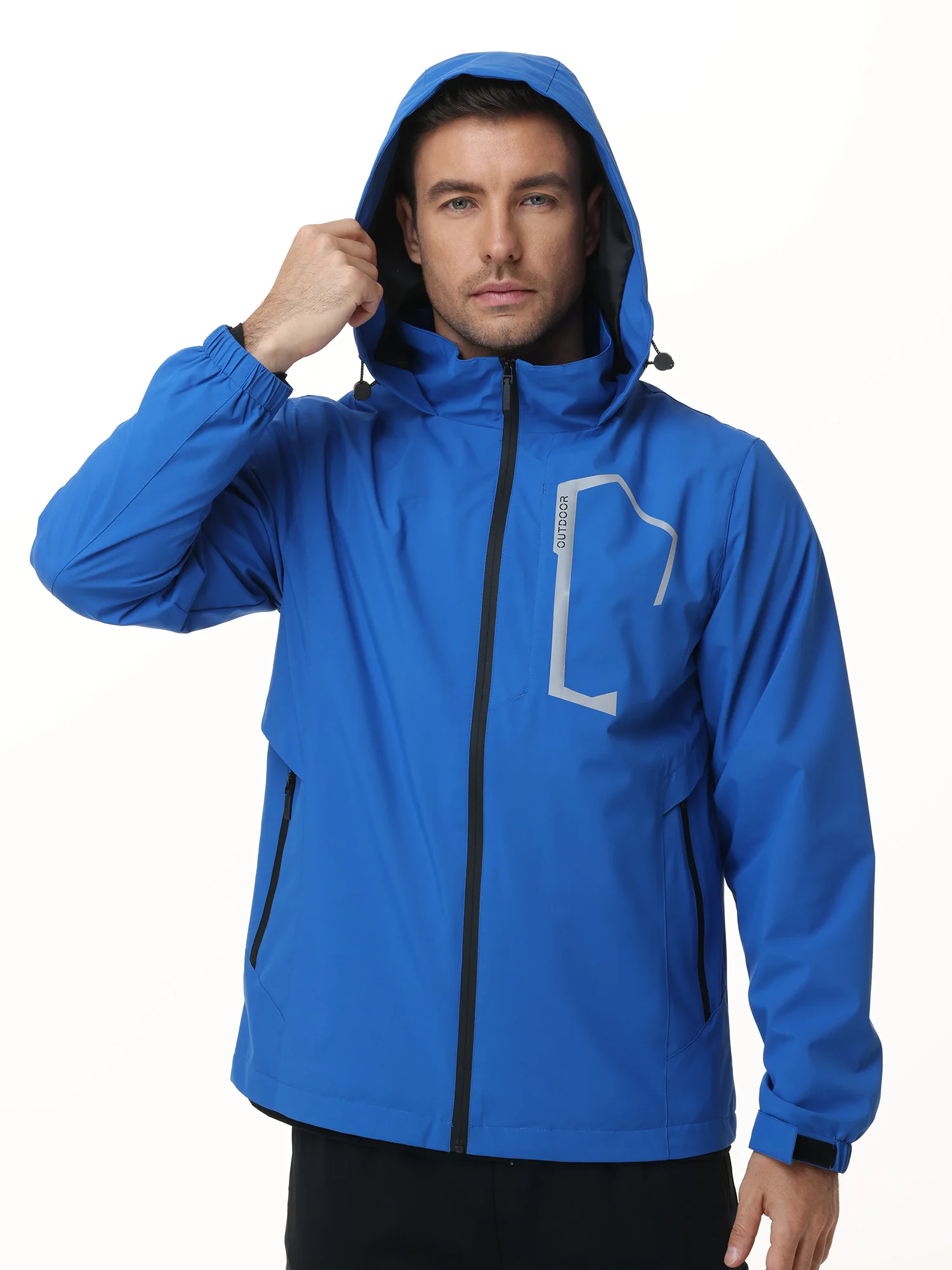 Sommer Herren Outdoor-Jacke Wasserdichte Regenjacke, Dünne Regenjacke mit Mehreren Taschen für Camping Wandern Radfahren Angeln – Detail 19