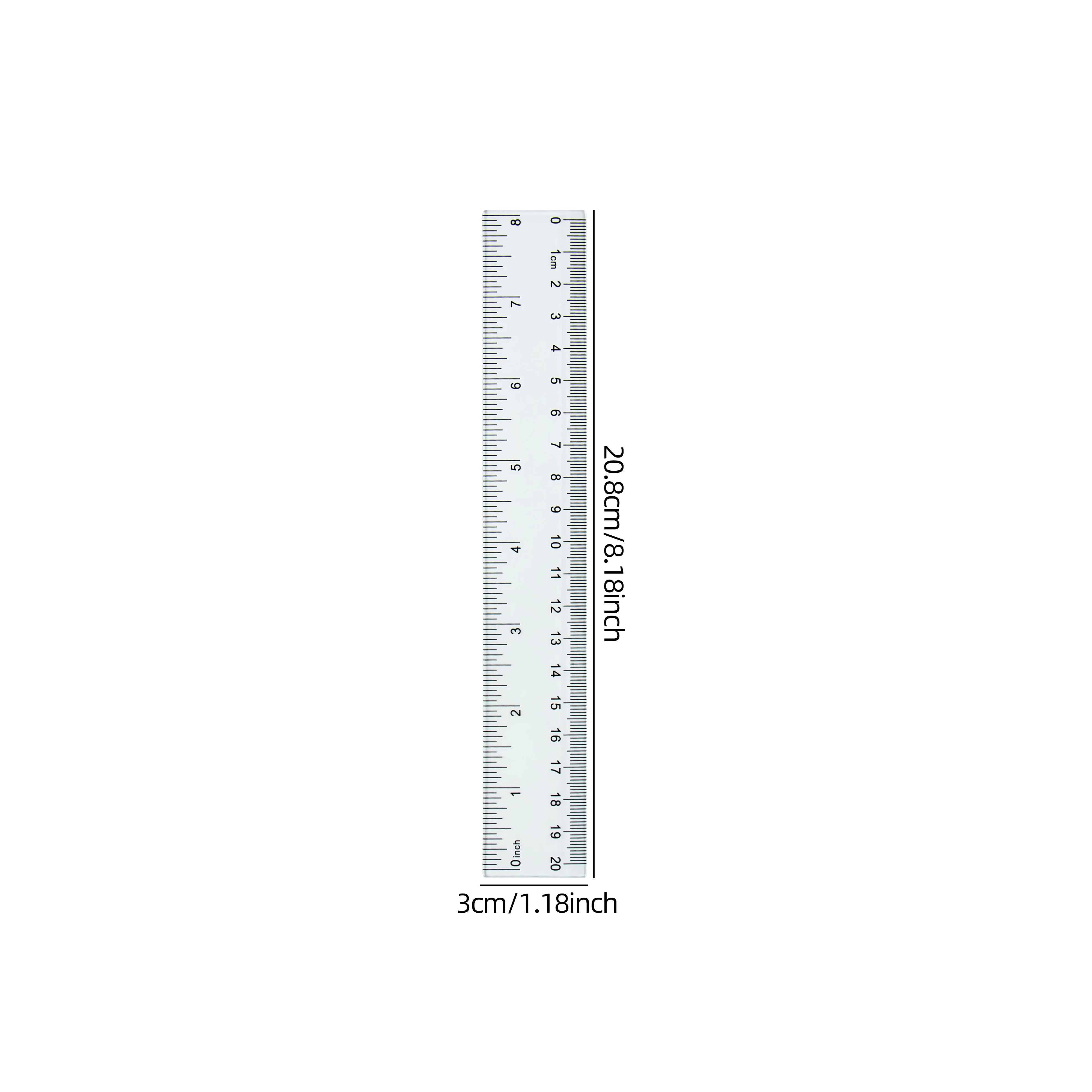 15/20/30cm 1/3/6PCS Transparante Plastic Liniaal Blauwe Kleur Simpele Stijl Draagbaar Gereedschap Schattig voor Studenten School & Kantoorbenodigdheden
