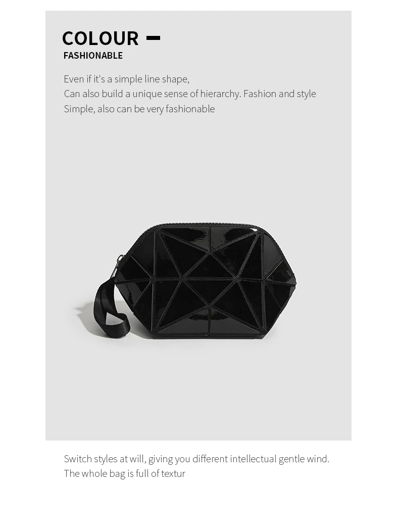 Einfache tragbare Make-up-Aufbewahrungstasche, leichte multifunktionale Tasche mit geometrischem Muster, Reise-Kulturbeutel, Münzgeldbörse, Kosmetiktasche – Detail 7