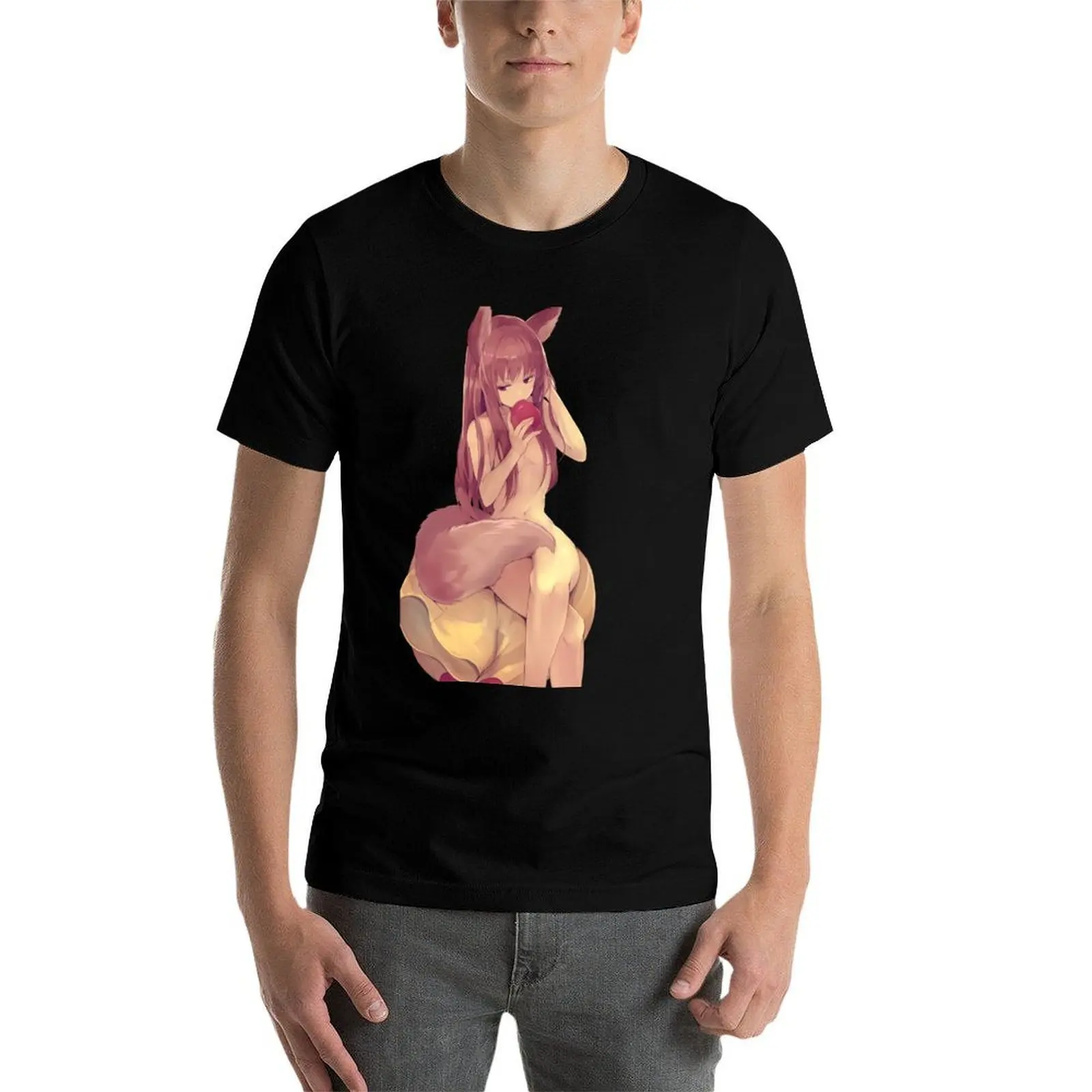 Holo Spice and Wolf Anime Girl Gift T-Shirt All Match Print Short Sleeve Top view 4