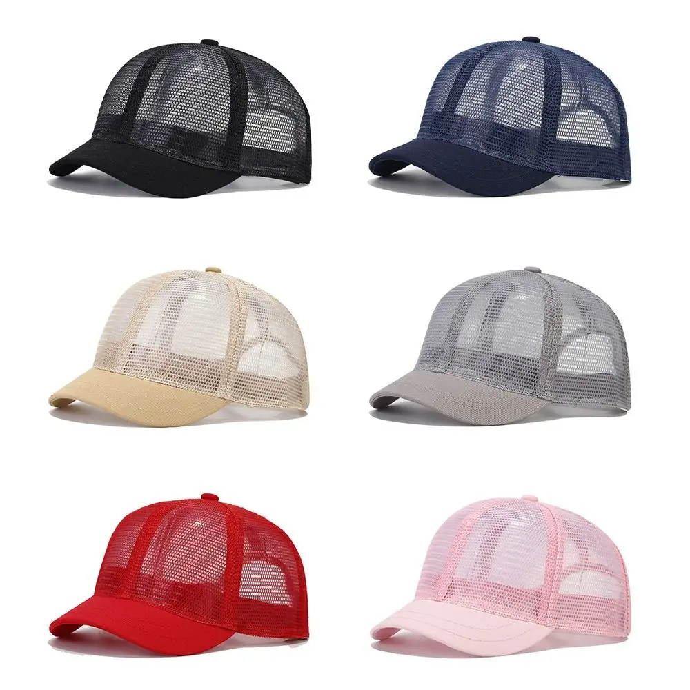 New Short Brim Baseball Cap Full Mesh Breathable Thin Equestrian Hat Men\'s Trendy Women\'s Ins Short Brim Peaked Cap Summer