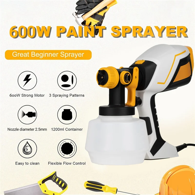 ABBP-For مسدس رش لتجديد المنزل، مسدس رش عالي الانحلال من اللاتكس الأبيض، 3 أنماط رش للتنظيف #5