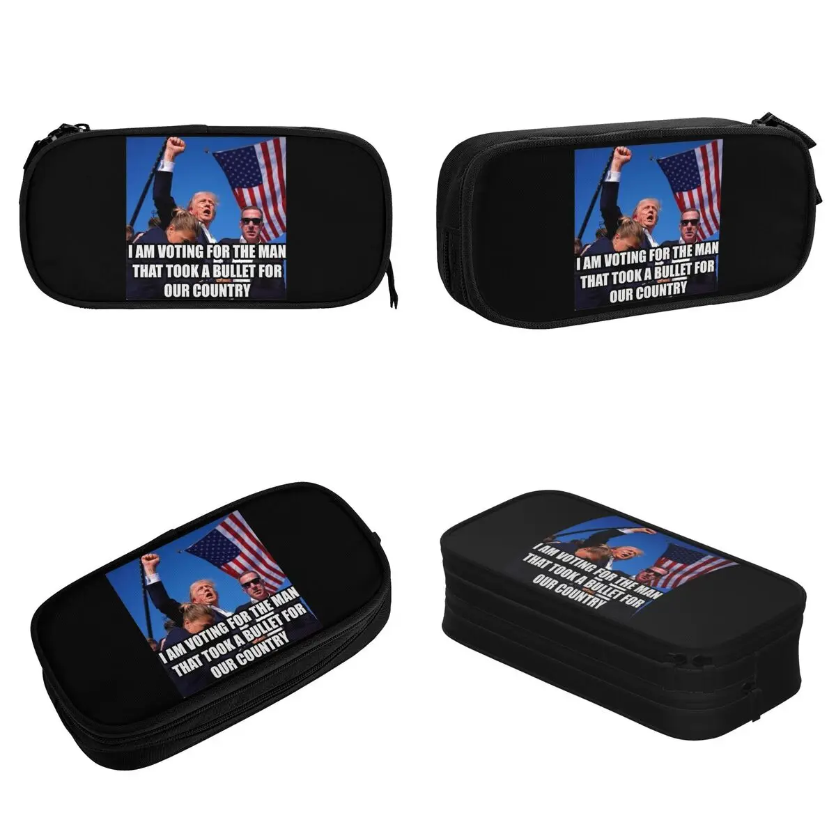 Trump 2024 President Election American Pencil Cases Patriotic Pen Holder Bags Girls Boys Large Students School Gift Pencil Pouch