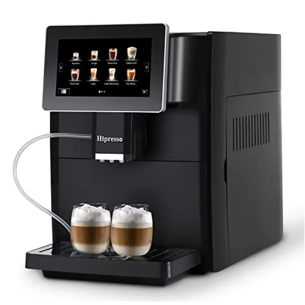 Máquina de café expreso súper automática, Espumador de leche con pantalla táctil HD TFT de 7 