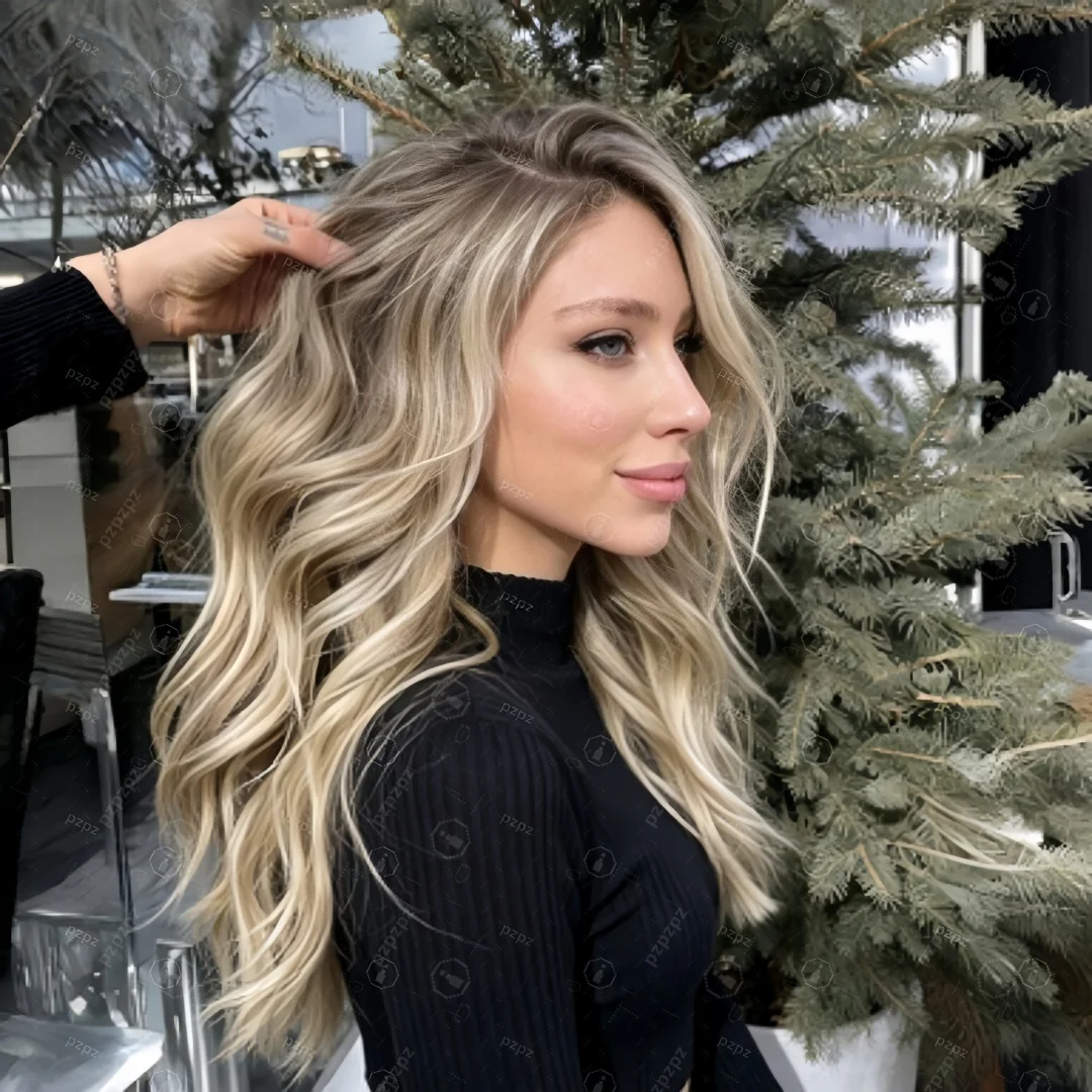 

100%Human Hair Wig | Soft Highlight Blond Wave 150 Density | 13x4 Lace Front | Pre-Plucked Baby Hair | Easy Care for Natural Loo