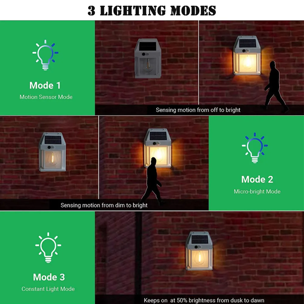 Simple Courtyard Solar Wall Lamp Power-saving Unique Hangs Lamp For Paty