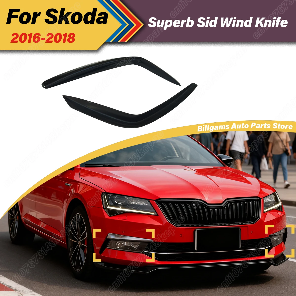 

For Skoda Superb 2016 2017 2018 Automobile Front Bumper Side Wind Knife Front Spoiler Lip Modification Decoration Accessories