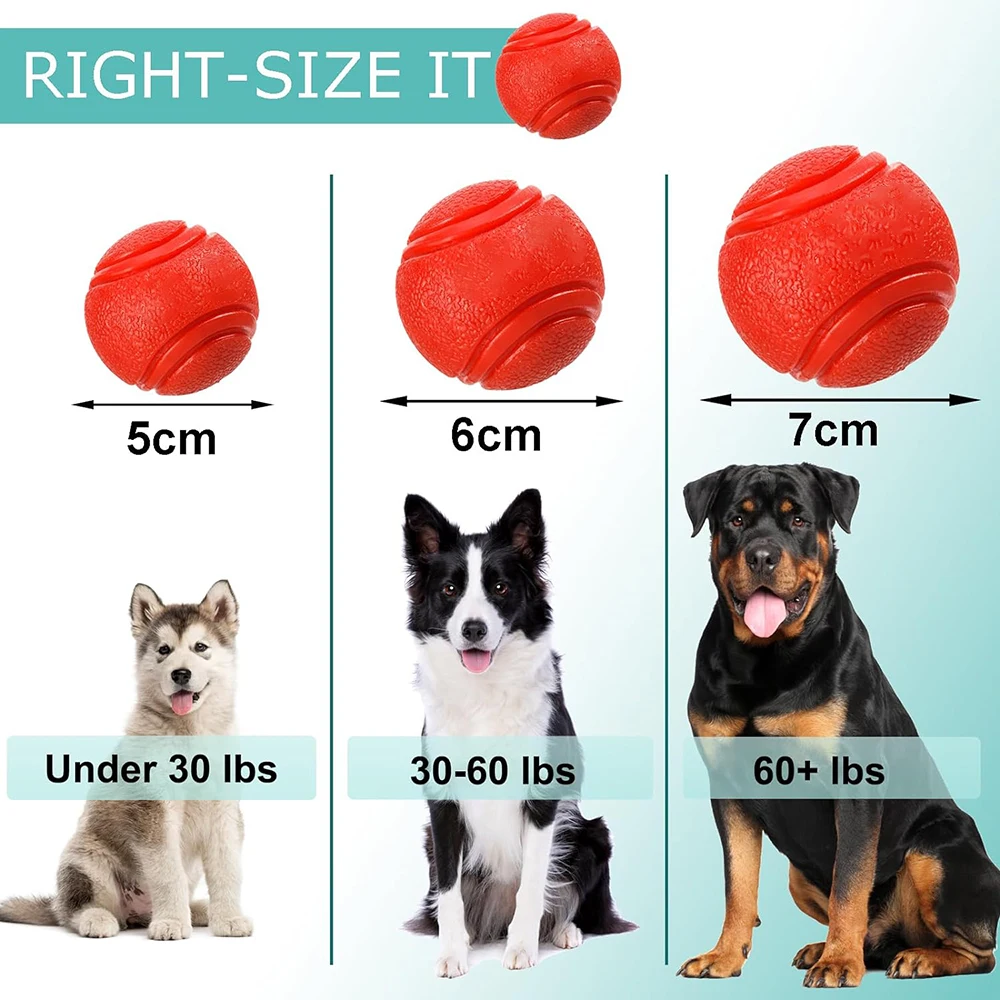 Dog Toy Ball Hard Rubber Solid Ball Non-Toxic Cleaning Teeth Durable To Chew And High Rebound Great Pet Play Training Supplies