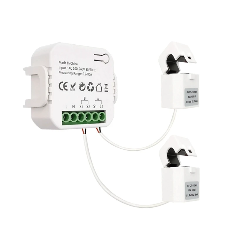 Smart-Zigbee Wifi Energy Meter Bidirectional With Clamp Current Sensor Tuya Smart App Monitor Power 80A 240V