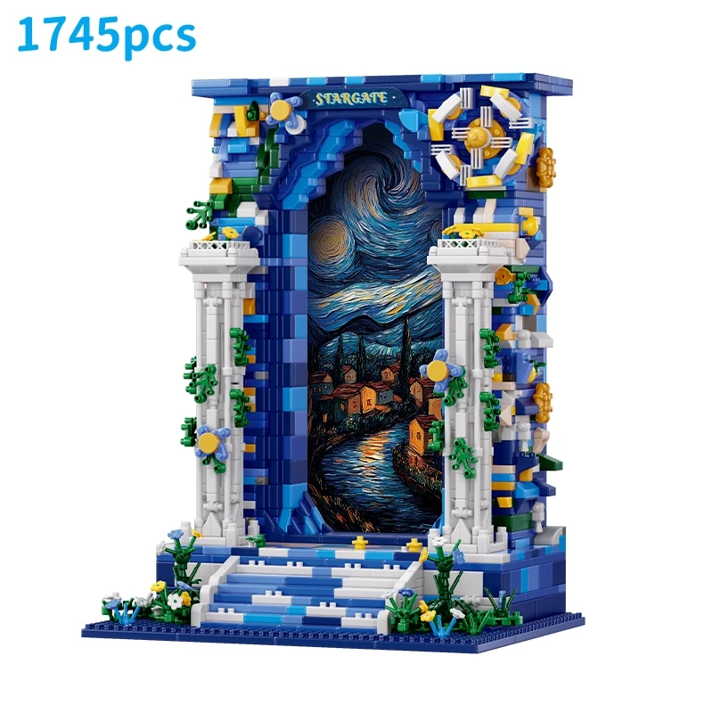 

MOC Magic Gate микро строительные блоки набор звездная ночь знаменитая картина 3D модель комплект DIY сборка кирпичи настольный декор детский подарок ​