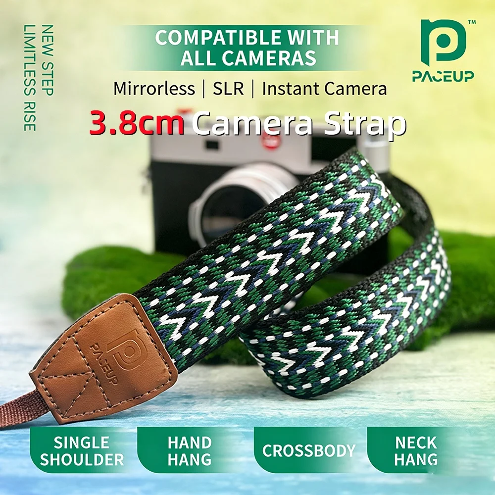 

3.8cm Vintage Woven Camera Shoulder Strap for Fuji XT30 X-S10 XE4 XT5 Leica M11 Sony ZV-E10 A6400 A7C Canon R50 R6 Nikon Z30 Zfc