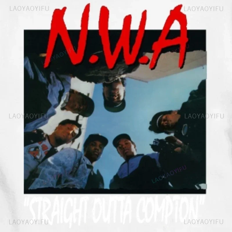 NWA STRAIGHT OUTTA COMPTON Mens Black Rap T-SHIRT Streetwear Hipster T Shirt Rappers Gift Hot Sale Top Tee Summer Short-sleev