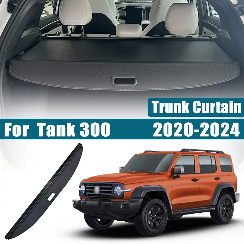 

Car Trunk Curtain for Tank 300 GWM Accessories 2023 2024~2020 Trunk Cargo Cover Luggage Storage Partition Privacy Interior Parts