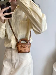 Faionable Princ Buet Bag  Bear Printed Market Basket Women's Handbag Soft PU Leather Casual oulder Bag