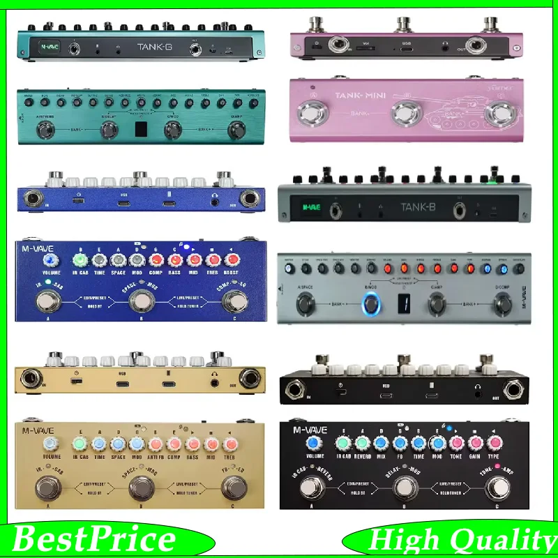 M-VAVE TANK-G/TANK-B/CubeBaby BASS/CubeBaby AC/CUBE BABY/TANK MINI Rechargeable Multi Effects Pedal for Electric Acoustic Guitar