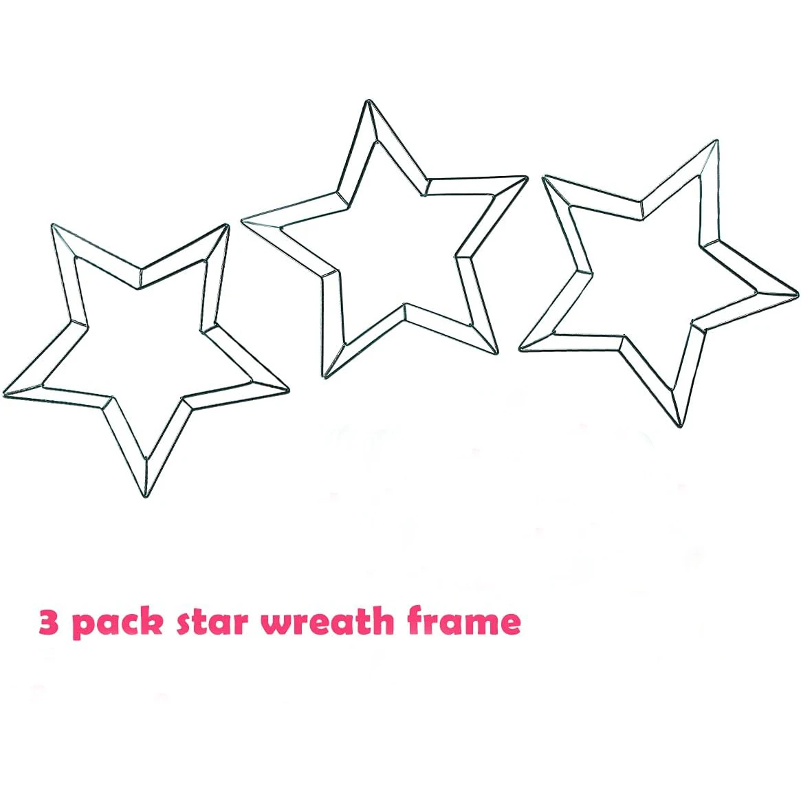 3 Pack Star Wreath Frame Wire Wreath Frame 12.5 Inch DIY holiday wreaths for Valentine\'s Day Christmas New Year Decoration